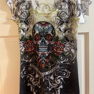 Rosio Women's New Orleans skull t shirt sz M-L